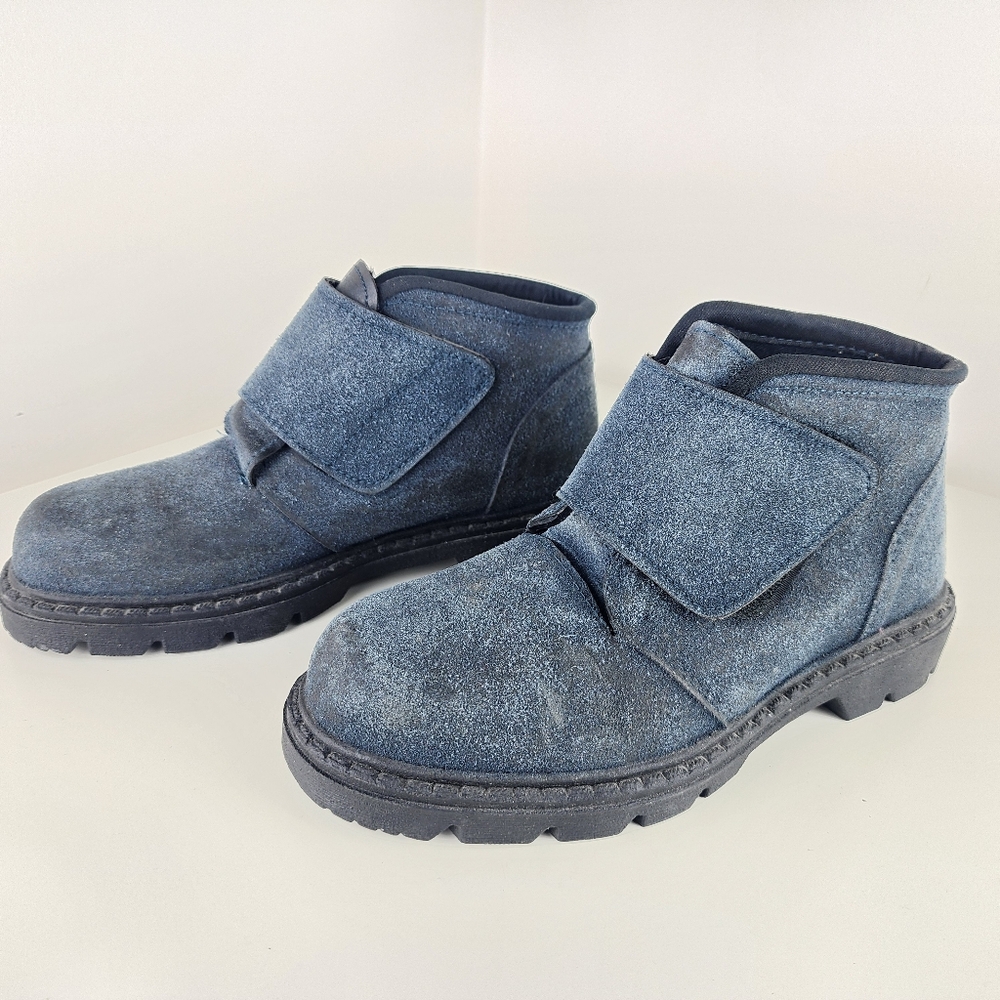 Boot Gray Blue Suede Ankle Booties Waterproof Size 7
